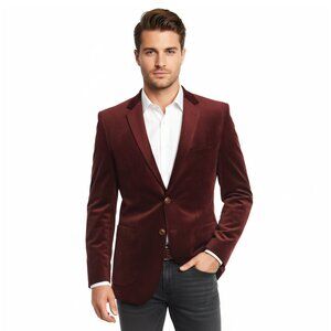 Maroon Mens Blazer Jacket by Tazzio